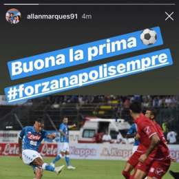 FOTO – Allan festeggia sui social il gol che ha sbloccato la sfida col Carpi