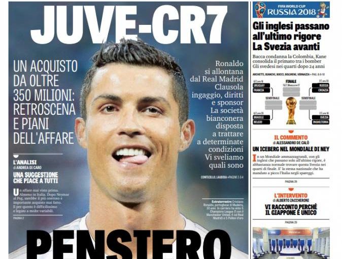 Rassegna stampa CR7 alla Juventus: tu chiamala, se vuoi, suggestione (e nulla più)