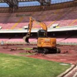 FOTO – Ass. Borriello annuncia: “Partiti lavori alla pista d’atletica! Primo cantiere da 1,2mln di euro!”