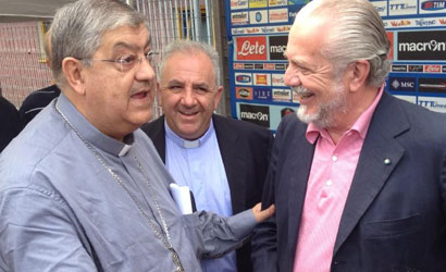 FOTO – De Laurentiis a pranzo con Sepe e Ancelotti: “San Gennaro dodicesimo uomo in campo”