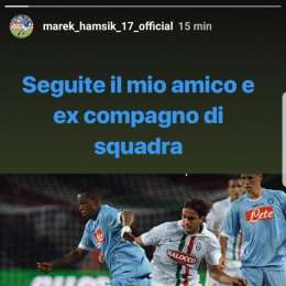 FOTO – “Seguite Santacroce su Instagram”, così Hamsik che poi scherza: “Mi devi una cena Fabiano”