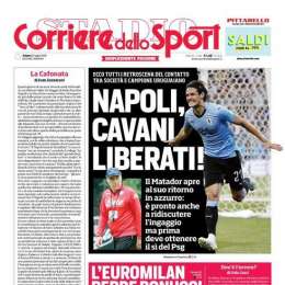 PRIMA PAGINA – CdS annuncia: “Cavani apre al suo ritorno: è pronto a ridiscutere l’ingaggio!”