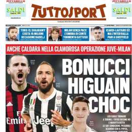 PRIMA PAGINA – Tuttosport: “Bonucci-Higuain choc. Leo vuole tornare, i tifosi dicono no”