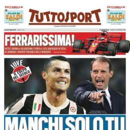 PRIMA PAGINA – Tuttosport chiama Cr7: “Oggi la Juve si ritrova, manchi solo tu”