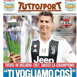 PRIMA PAGINA – Tuttosport e l’appello a Ronaldo: “Ti vogliamo così!”