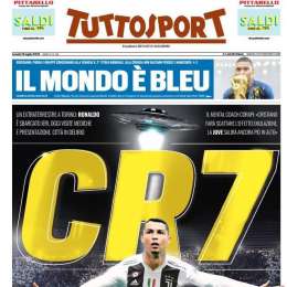 PRIMA PAGINA – Tuttosport snobba il Mondiale: “Cr7, un extraterrestre a Torino”