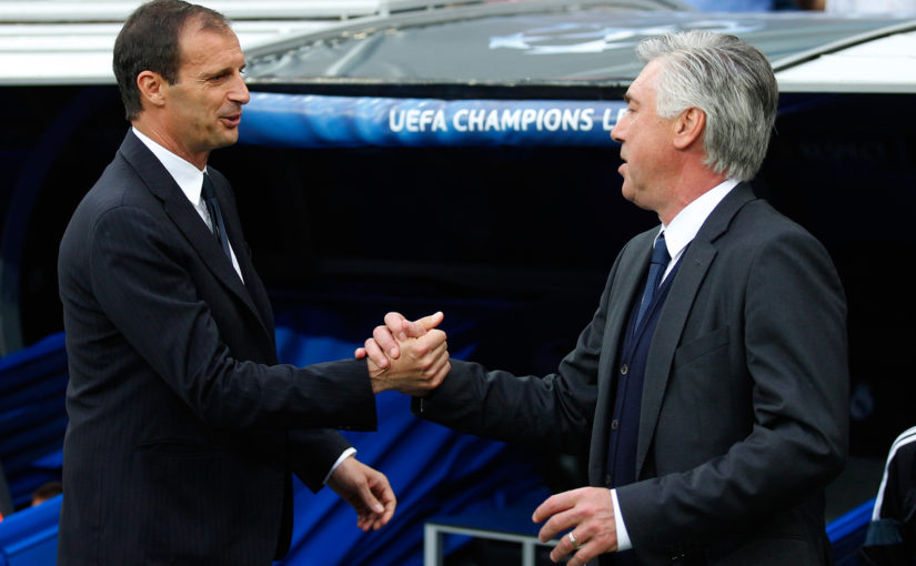 Allegri e Ancelotti, incontro al Forum Uefa di Nyon