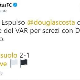 La Juve: “Douglas espulso per screzi con Di Francesco”. Si ribellano anche i tifosi bianconeri: “Si chiama sputo”