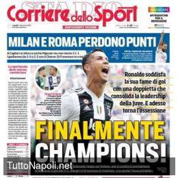 PRIMA PAGINA – CdS: “Finalmente Champions! Tornano le Coppe Europee e l’ossessione della Juve”