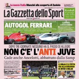 PRIMA PAGINA – Gazzetta: “Non c’è l’anti-Juve, Ancelotti abbattuto dalla Samp”