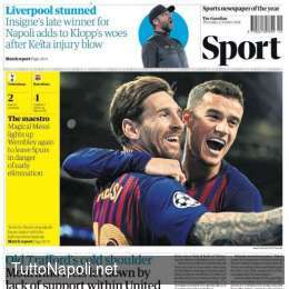 Dall’Inghilterta, The Guardian esalta il Napoli: “Liverpool stordito al San Paolo!”