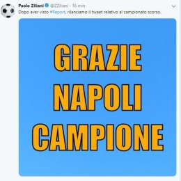 FOTO – Ziliani dopo il servizio di Report: “Rilanciamo il tweet relativo all’anno scorso, Napoli campione!”