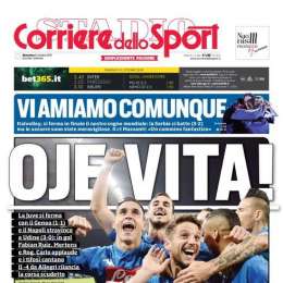 PRIMA PAGINA – CdS Campania esulta: “Oje vita! Il -4 dalla Juve rilancia la corsa scudetto”