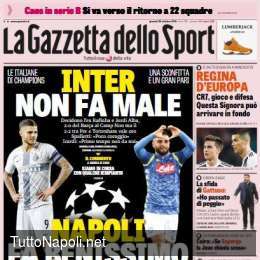 PRIMA PAGINA – Gazzetta: “Inter non fa male, Napoli fa benissimo”