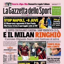 PRIMA PAGINA – Gazzetta: “Pareggio giusto, Juve a +6”