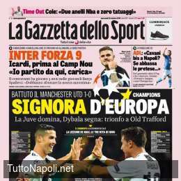 PRIMA PAGINA – Gazzetta e le parole di ADL: “Cavani bis a Napoli? Se abbassa le pretese…”