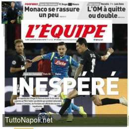 PRIMA PAGINA – L’Equipe: “Insperato. Di Maria evita una sconfitta che sembrava certa”