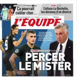 PRIMA PAGINA – L’Equipe sfida Ancelotti con un gioco di parole: “Test decisivo per andare avanti in Europa”