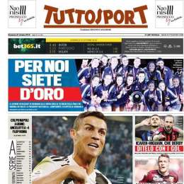 PRIMA PAGINA – Tuttosport: “La Juve si addormenta col Genoa! Ronaldo svegliali tu”