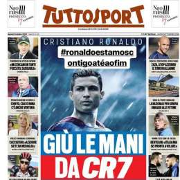 PRIMA PAGINA – Tuttosport difende Cr7: “Siamo con te fino alla fine!”