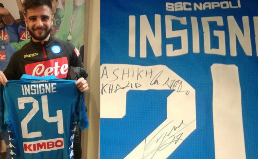 Napoli, Insigne autografa la maglia al principe del Bahrain