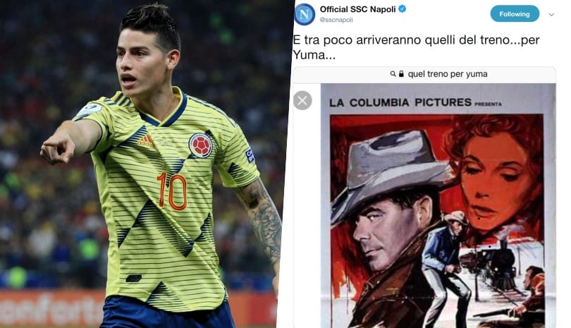 Napoli, “Quel treno per Yuma”: indizio per James Rodriguez