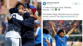 Prima vittoria per Maradona e arrivano i complimenti dal Napoli