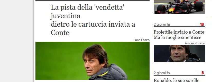 Clamoroso, dietro le minacce a Conte  si nasconderebbe una vendetta Juventina