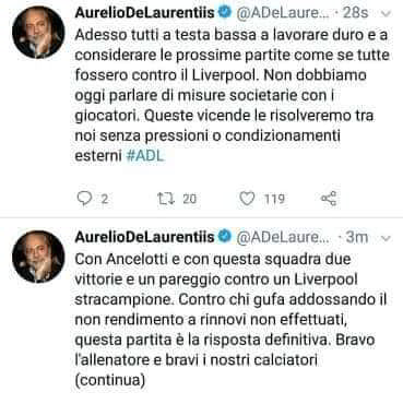 De Laurentiis risponde ai gufi: “Bravo Napoli, risolveremo tutto tra di noi”