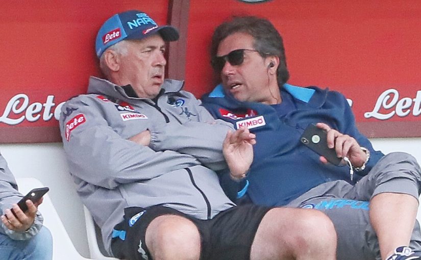 Napoli, Giuntoli: “Ancelotti? Ci sarà da remoto. Siamo sereni”