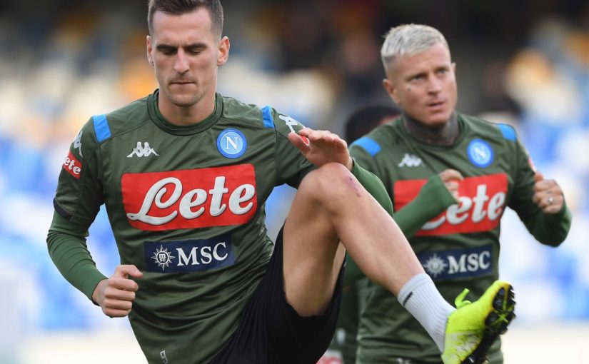 Napoli, Milik in parte con i compagni