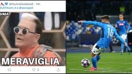 La Uefa celebra Mertens e il gol di Napoli-Barcellona: le reazioni social