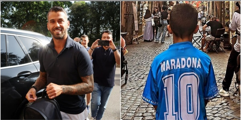 Spinazzola, il figlio già con la maglia di Maradona: la foto è da brividi