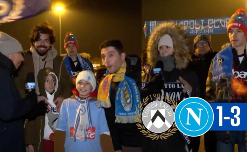 Udinese-Napoli 1-3, che vittoria: guardate la reazione dei tifosi napoletani a Udine! | VIDEO CN24